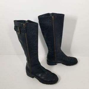Boden Tall Black Leather Side Zip Boots Women Size 36/5.5